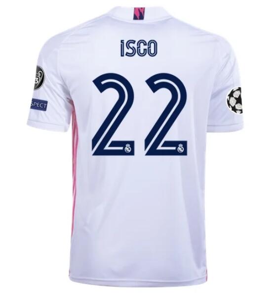 Real Madrid Home Kit Soccer Jersey ISCO #22 2020/21